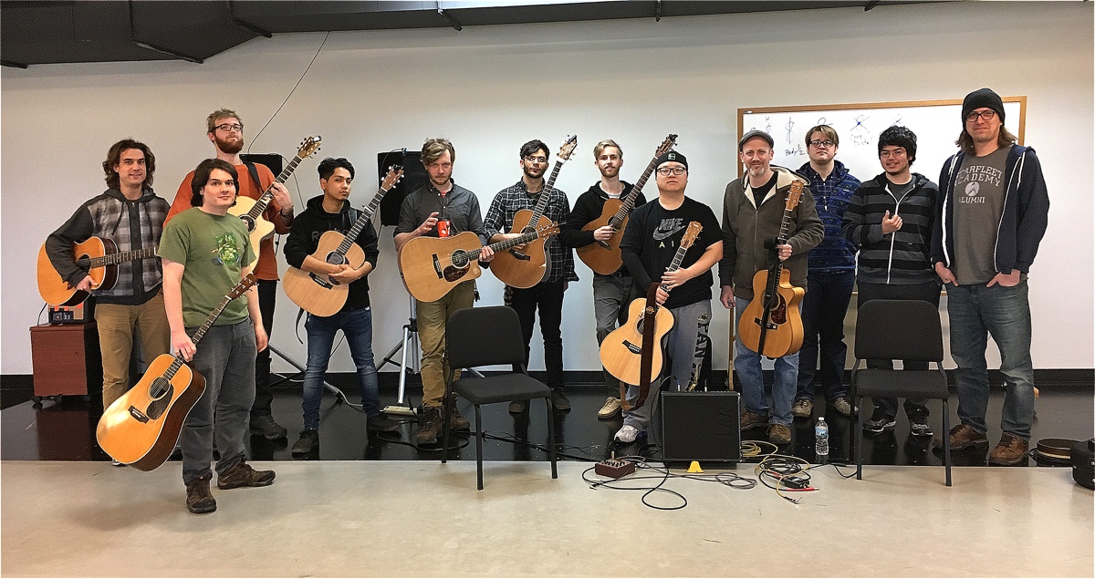 Adam Rafferty at the University of Milwaukee Wisconsin UWM teaching Fingerstyle Guitar Masterclass